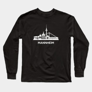 Mannheim Skyline, white Long Sleeve T-Shirt